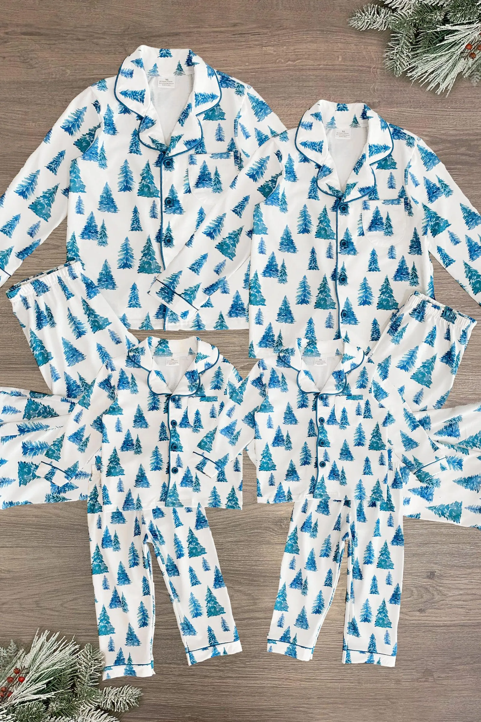 White Winter Tree Family Pajamas