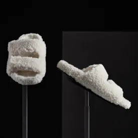 Women's Double Strap Shearling Slide - Ivory