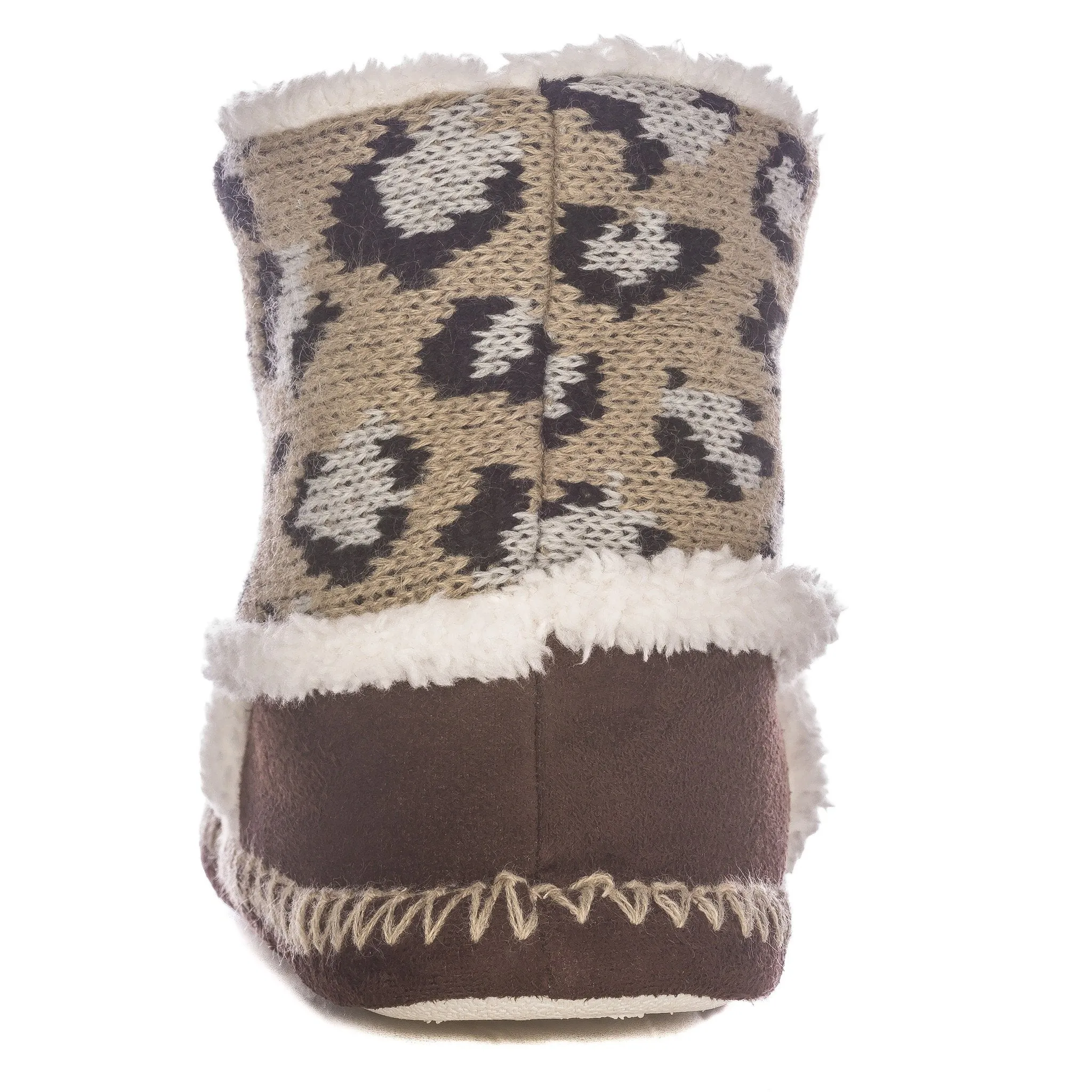 Women's Wildside Leopard Print Indoor Short Boot Slippers - Brown/Grey